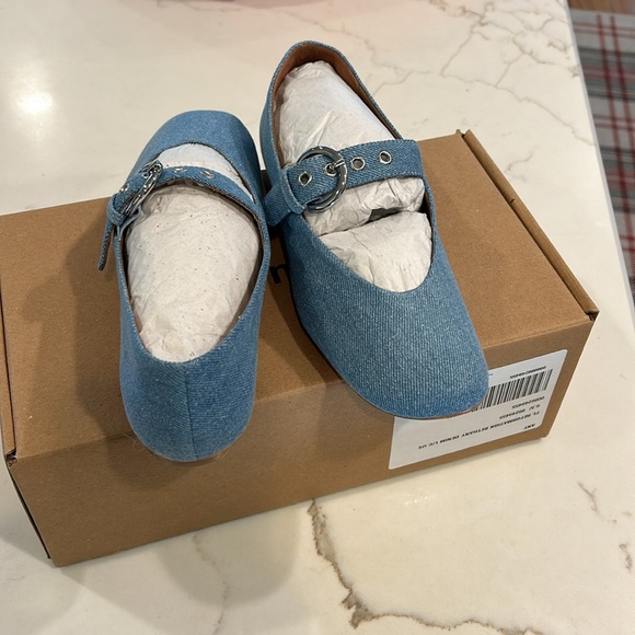 Reformation Bethany Ballet Flat in Denim - New In Box - Picture 4 of 5